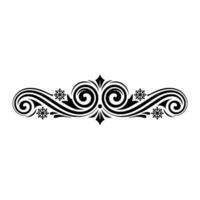 Black White Ornamental Scroll with Snowflakes vector