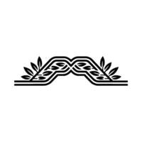Elegant Black White Botanical Element vector