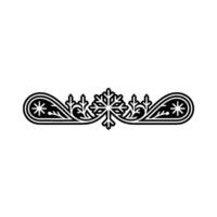 Elegant Snowflake and Foliage Border , Black on White vector