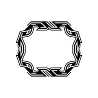 Geometric Frame , Black and White, Decorative Border, Art Deco Style vector