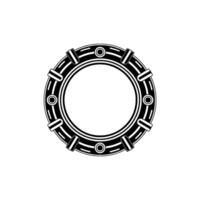 Geometric Circular Abstract - Black White on White vector