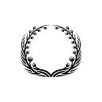 Elegant Botanical Wreath Minimalist Black and White vector