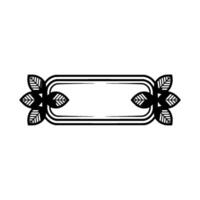Minimalist Leaf Frame, Elegant , Botanical Border on White vector
