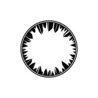 Abstract Circle with Spiked Edge - Black White Minimalist vector