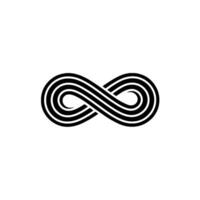 Minimalist Infinity Symbol Black Stripes on White, Geometric vector