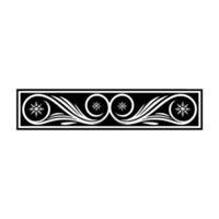 Elegant Winter Scroll Border Black White Snowflake vector