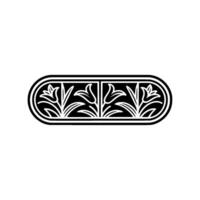 Elegant Floral Frame in Geometric Art Deco Style vector