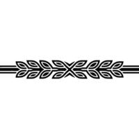 Decorative Black Border with Leaf Elements on White vector