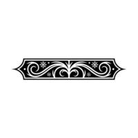 Elegant Black and White Ornamental Scroll Border with Snowflakes vector