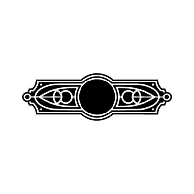Elegant Black Art Deco Ornament on White