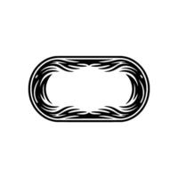 Decorative Oval Frame with Organic Swirls, Minimalist vector