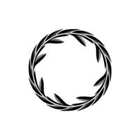 Elegant Black Laurel Wreath on White Background, Illustration vector