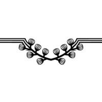 Minimalist Floral Pink Budding Branch, Decorative Border vector