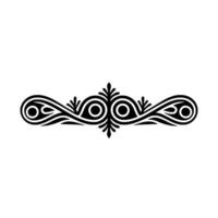 Elegant Black White Decorative Scroll Ornament on White Background vector