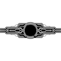 Modern Tech Futuristic Cyberpunk Element, Monochromatic, Clean Lines vector