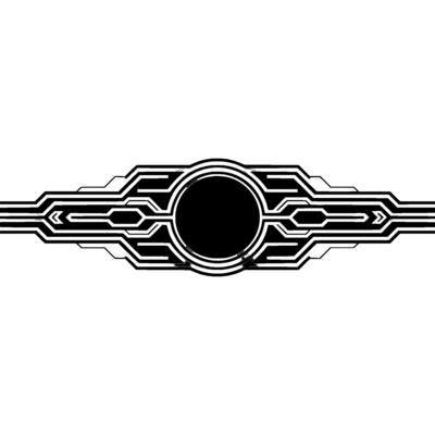 Modern Tech Futuristic Cyberpunk Element, Monochromatic, Clean Lines