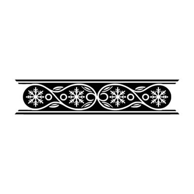 Black and White Snowflake Border Illustration