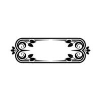 Elegant Decorative Frame, Black Floral Element on Gray vector