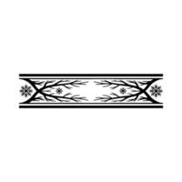 Winter Border Ornament Black Branch Snowflake vector