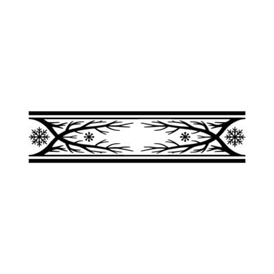 Winter Border Ornament Black Branch Snowflake
