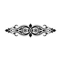 Ornate Black Winter Border with Snowflakes, Decorative Element vector