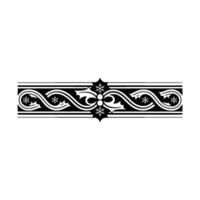 Elegant Black and White Winter Border Ornament, Repeating Motif, Snowflakes vector
