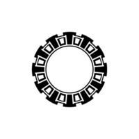 Abstract Geometric Circle with Black Elements on White vector