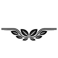 Elegant Black Leaf Motif , Minimalist Border vector