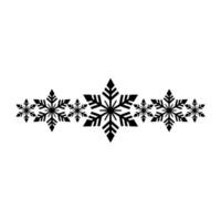 Black Snowflake Border on White Background Minimalist Christmas vector