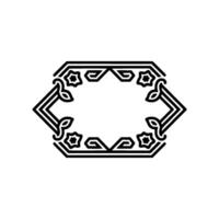 Geometric Decorative Frame Element, Black and White Minimalist vector