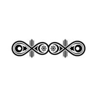 Winter Symmetry Geometric Snowflake Border in Minimalist Style vector