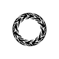 Abstract Black Circle on White Decorative Frame or Ornament vector
