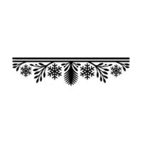 Elegant Winter Border with Snowflakes and Foliage vector