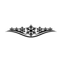 Minimalist Snowflake Border on White, Winter vector