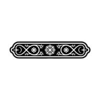 Minimalist Snowflake Border in Black and, White vector