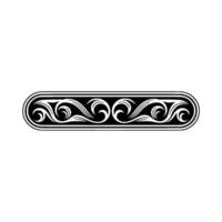 Elegant Black White Swirl Border Element on Neutral Background vector
