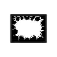Abstract Black and White Stone Frame vector