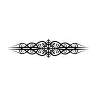 Elegant Black Snowflake- Border on White Background vector