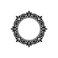 Elegant Black Decorative Circular Frame on White Background vector
