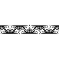 Floral Border Ornament in Black and White on White Background vector
