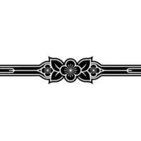 Minimalist Floral Ornament, Black and White, Japanese Style vector