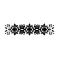 Elegant Black Border with Snowflake Motifs vector