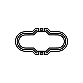 Geometric Oval Frame with Clean Lines in Minimalist Style vector