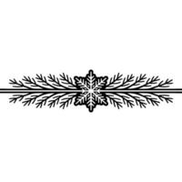 Minimalist Winter Border Snowflake Branch on White vector
