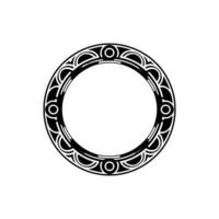 Elegant Art Deco Circle Frame on White - Decorative Element vector
