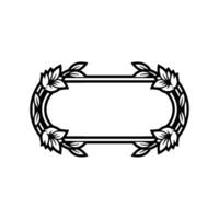 Elegant Floral Frame Minimalist , Black White, For Invitations and Logos vector