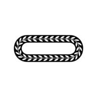 Minimalist Laurel Wreath Oval Frame, Black and White Element vector