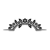 Floral Arch Border Element in Black on White vector