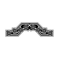 Elegant Floral Border in, Black and White,- Minimalist Style vector