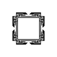 Geometric Art Deco Frame, Monochrome, Minimalist vector
